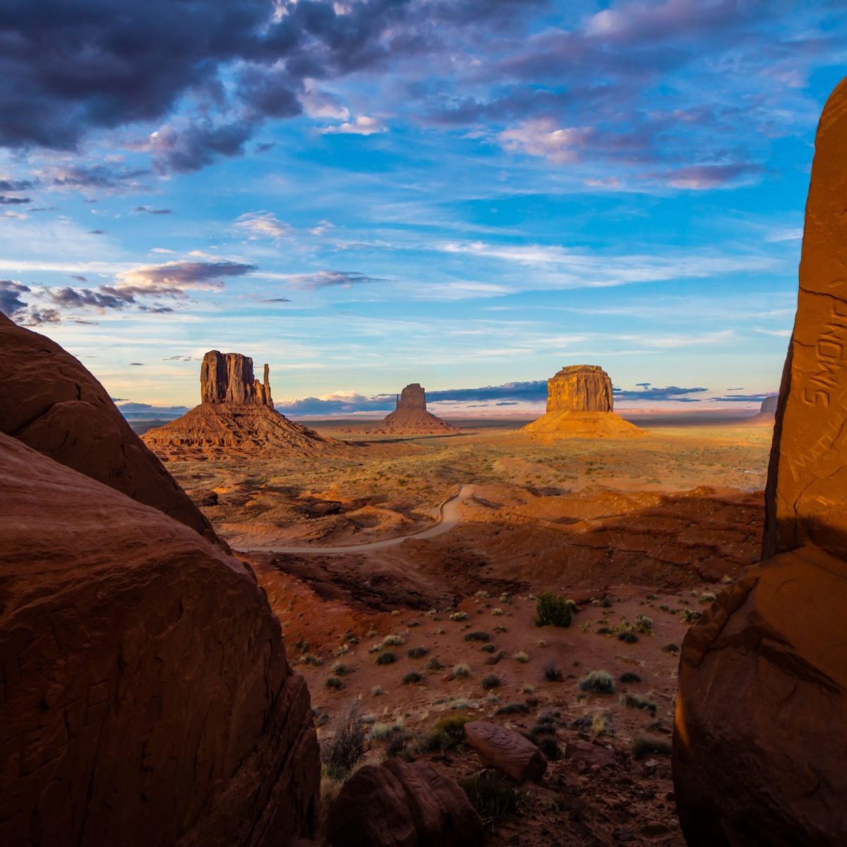a canyon with a mountain in the background