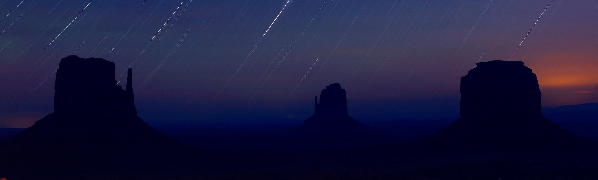 Monument valley with stars